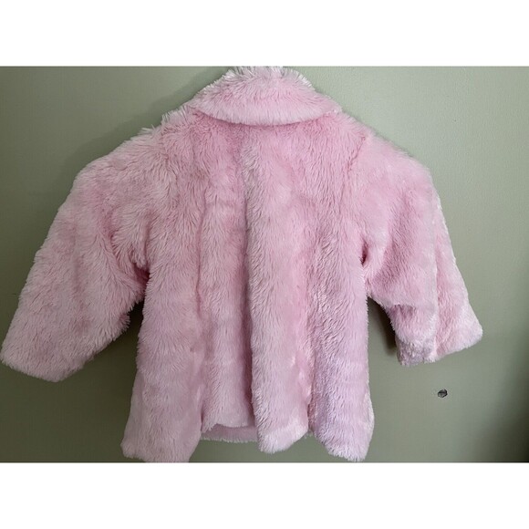 CachCach Toddler Girls Faux Fur Coat Pink Button Up Size 2T - Picture 4 of 6